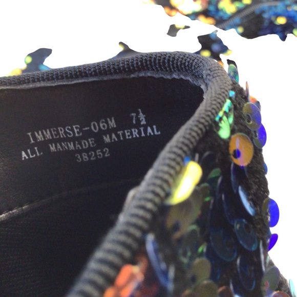 Bamboo Immerse Womens Sequin Velvet Boots Size 7.5 Multicolor Slouchy Block Heel - Picture 11 of 12